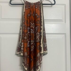 Zara Orange and Cream Paisley Blouse
